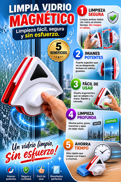 Limpiavidrios Magnético Doble Cara
