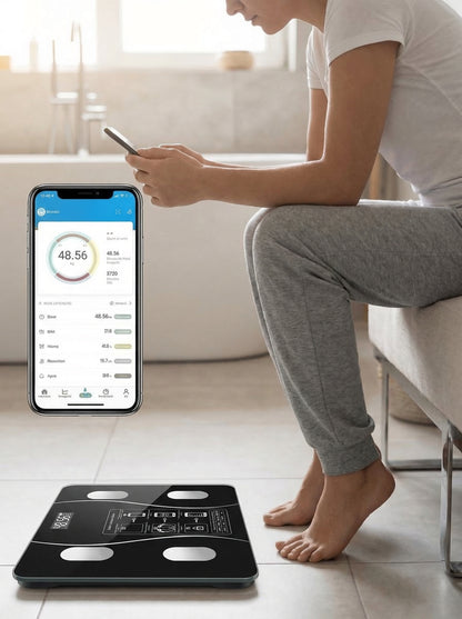 Báscula Smart de Vidrio – Controla tu progreso corporal
