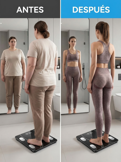 Báscula Smart de Vidrio – Controla tu progreso corporal