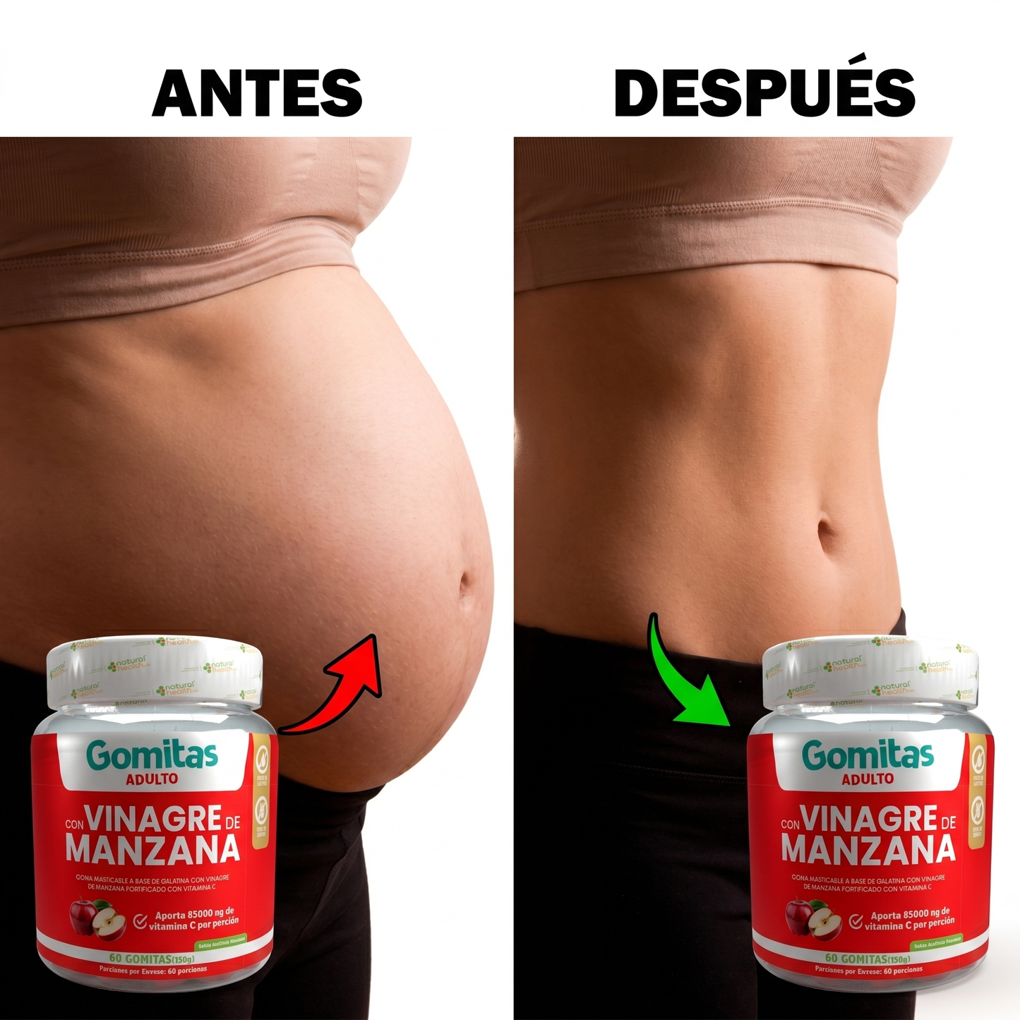 Gomitas vinagre de Manzana 60uds  INVIMA