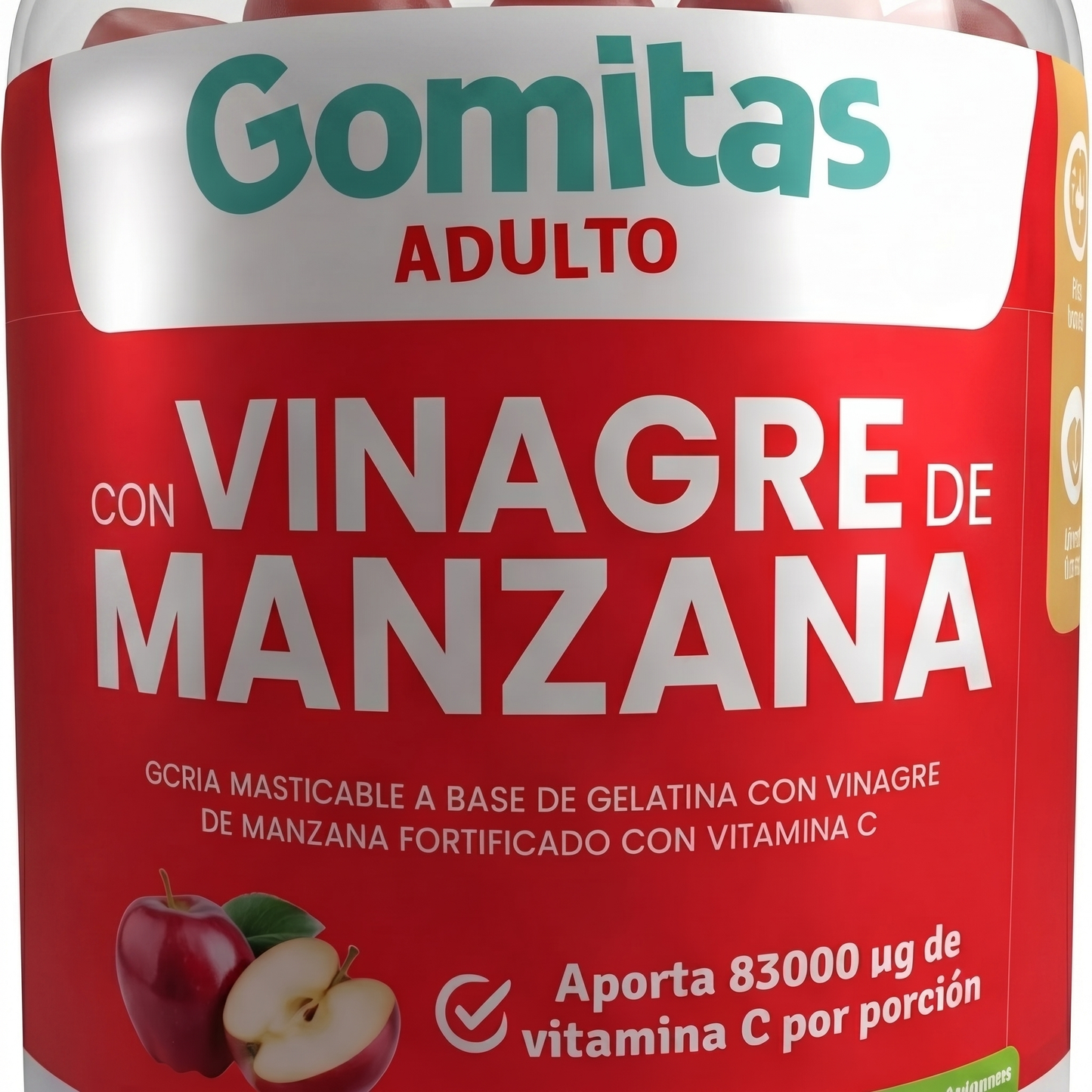 Gomitas vinagre de Manzana 60uds  INVIMA